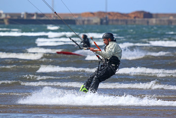 kitesurfer in Portland harbour