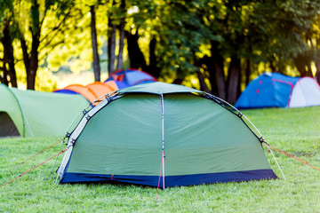 Tents Camping area in beautiful natural place