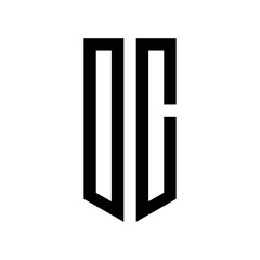 initial letters logo oc black monogram pentagon shield shape