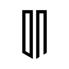 initial letters logo on black monogram pentagon shield shape