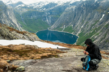 Fototapeta premium Trolltunga in Norway is fabulous beauty