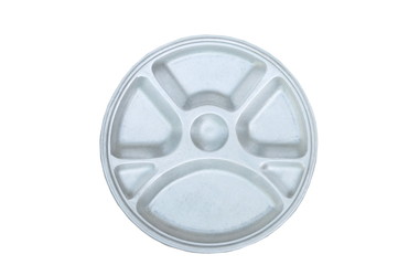 bottom of aluminum spot plate with different hole on white background