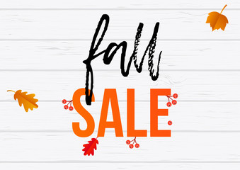 Autumn fall sale shopping discount vector poster maple leaf web banner