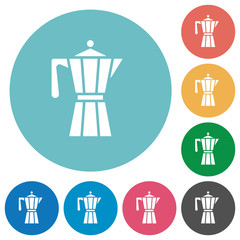 Coffee maker flat round icons