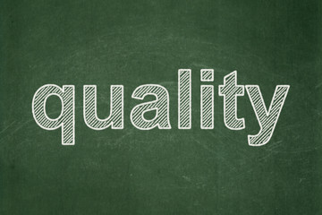 Obraz premium Marketing concept: Quality on chalkboard background