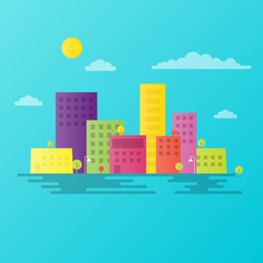 Naklejka premium colorful city landscape