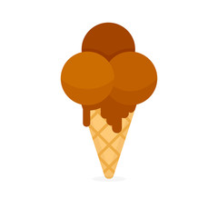 chocolate ice cream cone icon
