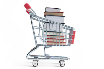 Books inside shopping cart