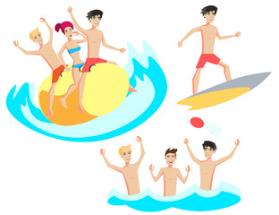 People relaxing at the beach