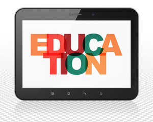 Learning concept: Tablet Pc Computer with Education on  display