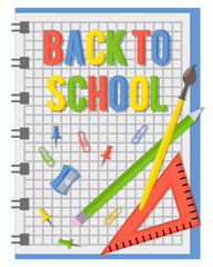 Vector illustration with office or school stationery items