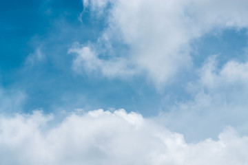 Clouds are divided into layers in the evening with light.