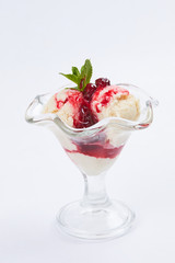 ice cream with berry jam