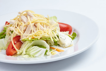 salad with ham