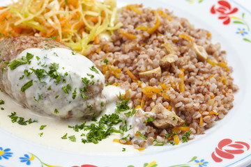 buckwheat with cutlet