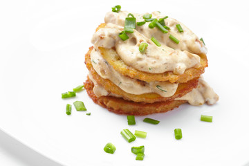 potato pancake with sauce