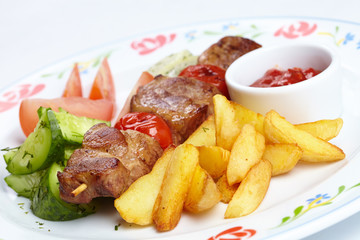 kebab with vegetables