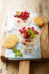 Dessert with biscuits and cream