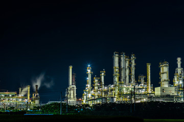 Fototapeta na wymiar modern factory night view.