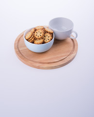 cookies or Tea and cookies on background.
