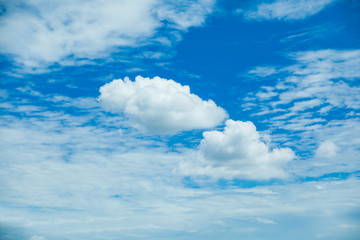 blue sky and clouds.