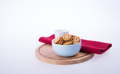 cookies or Tea and cookies on background.