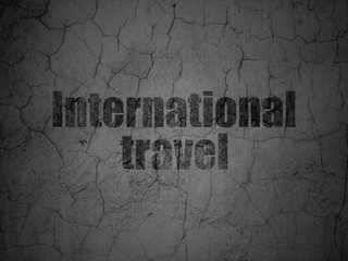 Vacation concept: International Travel on grunge wall background