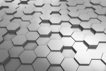 Technical 3D hexagonal background design