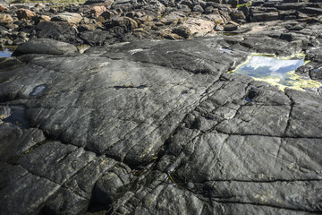 Large stones off the Swedish coast in Varberg.