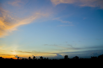 Fototapeta premium Clouds with light of sunset