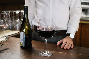 Sommelier tasting the wine