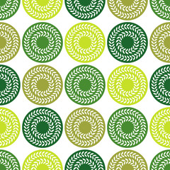 Polka dot seamless pattern. Leaves texture. Textile rapport.
