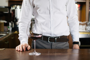Sommelier tasting the wine