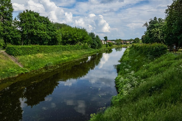 Fototapeta na wymiar Augustow Canal in Augustow city in Poland