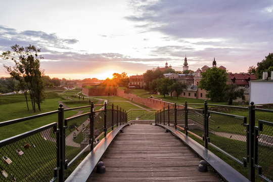Zamosc - Renaissance city in Central Europe. Fortifications around the old town.
