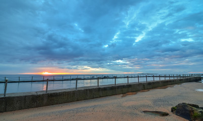 Sea Pool Sunrise Seascape