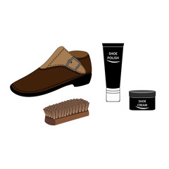 Shoes care  accessories vector illustration