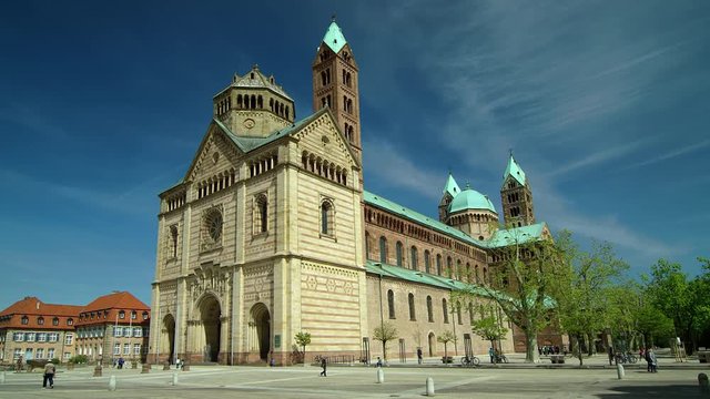 Facade of the famous UNESCO World Heritage Site Speyer Cathedral, Speyer, Germany, Jun 2017
