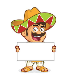 Mexican man holding a blank sign