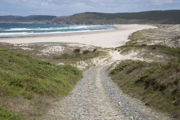 Fototapeta na wymiar Rostro Beach; Finisterre; Costa de la Muerte; Galicia