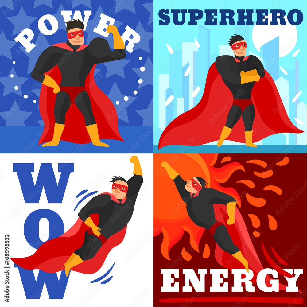 Sticker superhero design concept