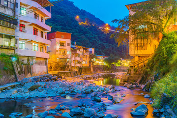 Night view of Shiding district old buildings