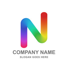 U Letter Colorful Logo Initial Alphabetical Business Company