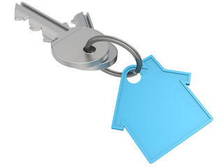 House key with blue house icon