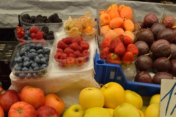 exotic fruits at market