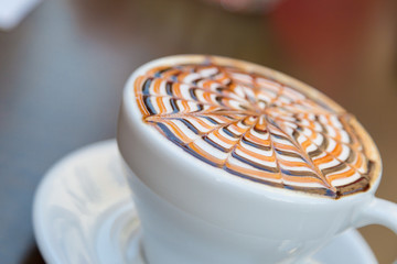Tasty Mocha Coffee Served with Design