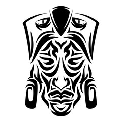 Ethnic mask icon or inca flat mask. Tribal ethnic mask vector illustration