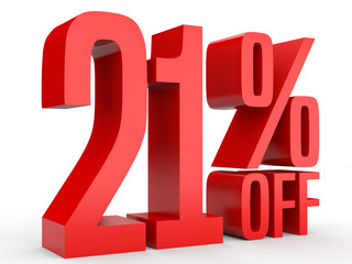 Twenty one percent off. Discount 21 %.