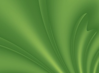 Naklejka premium Green modern abstract fractal background illustration with stylized ribbons or draping. Soft smooth elegant art. Creative template for fashion themed projects, layouts, designs, flyers, brochures etc.