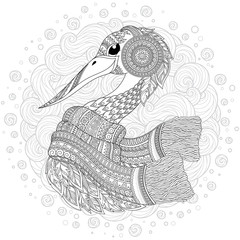 Strok, fantastic flowers, branches, leaves.